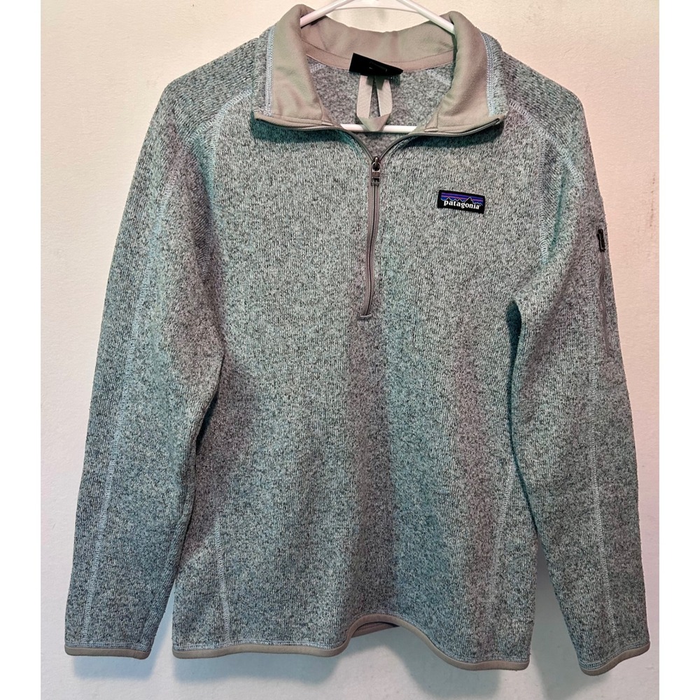 Patagonia‎ Better Sweater Women's Medium Blue Heather 1/4 Zip Fleece Pullover